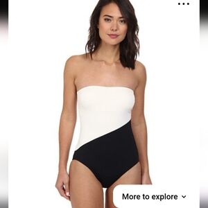 Color Block One Piece Swimsuit Large